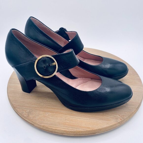 BeautiFeel Heels Womens 9 40 Black Leather Mary Jane Pumps Comfort - Picture 7 of 12